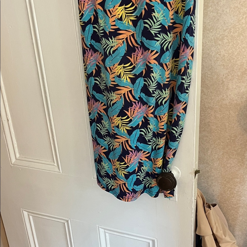 Pact Organic Colorful Leaf Print Midi Dress. Size S - Picture 5 of 5